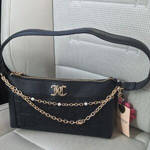 NWT Juicy Couture Black Shoulder Bag with Gold Chain